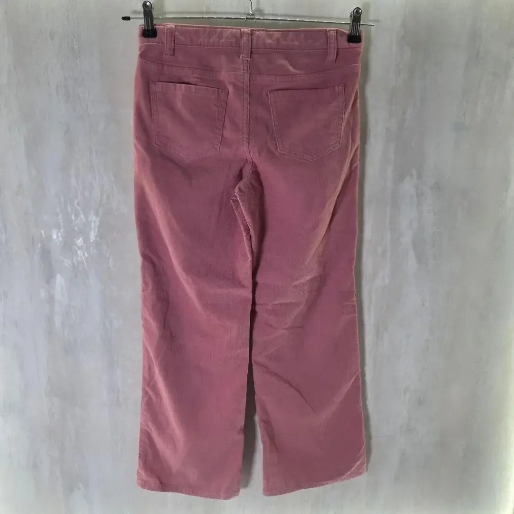 Gymboree Pants Girls 12 Pink Corduroy Khakis Zip Pockets Casual Straight Leg